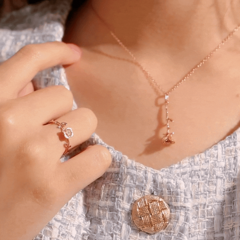 Forever Rose Set Kado Pacar Emas Perak Asli LOULOUROSE