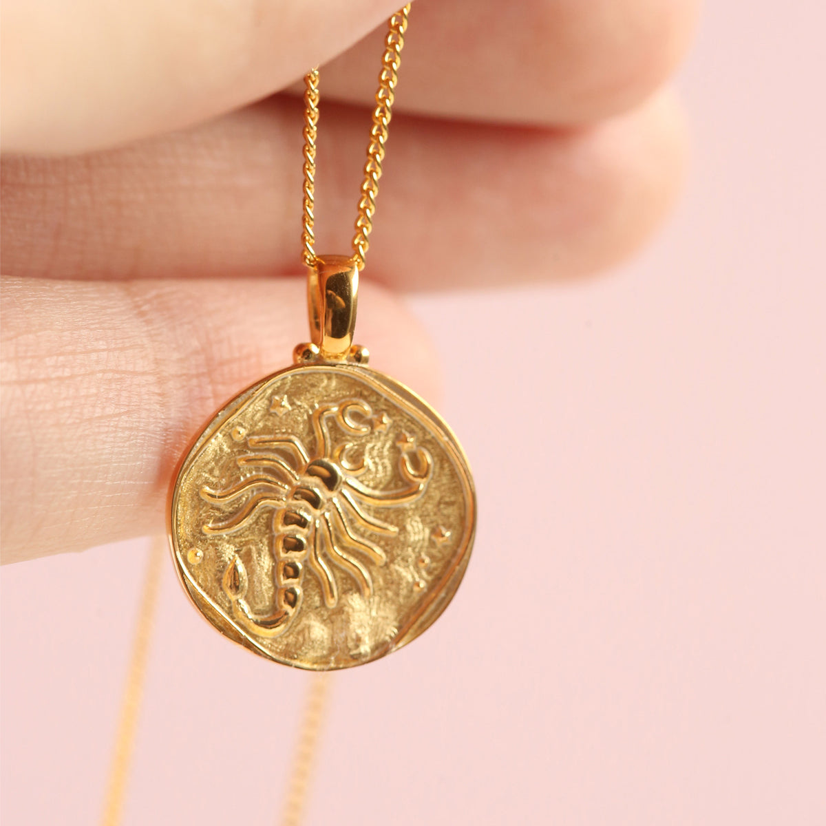 Scorpio Medallion Pendant Charm | Kalung Zodiak Perak & Emas Asli ...