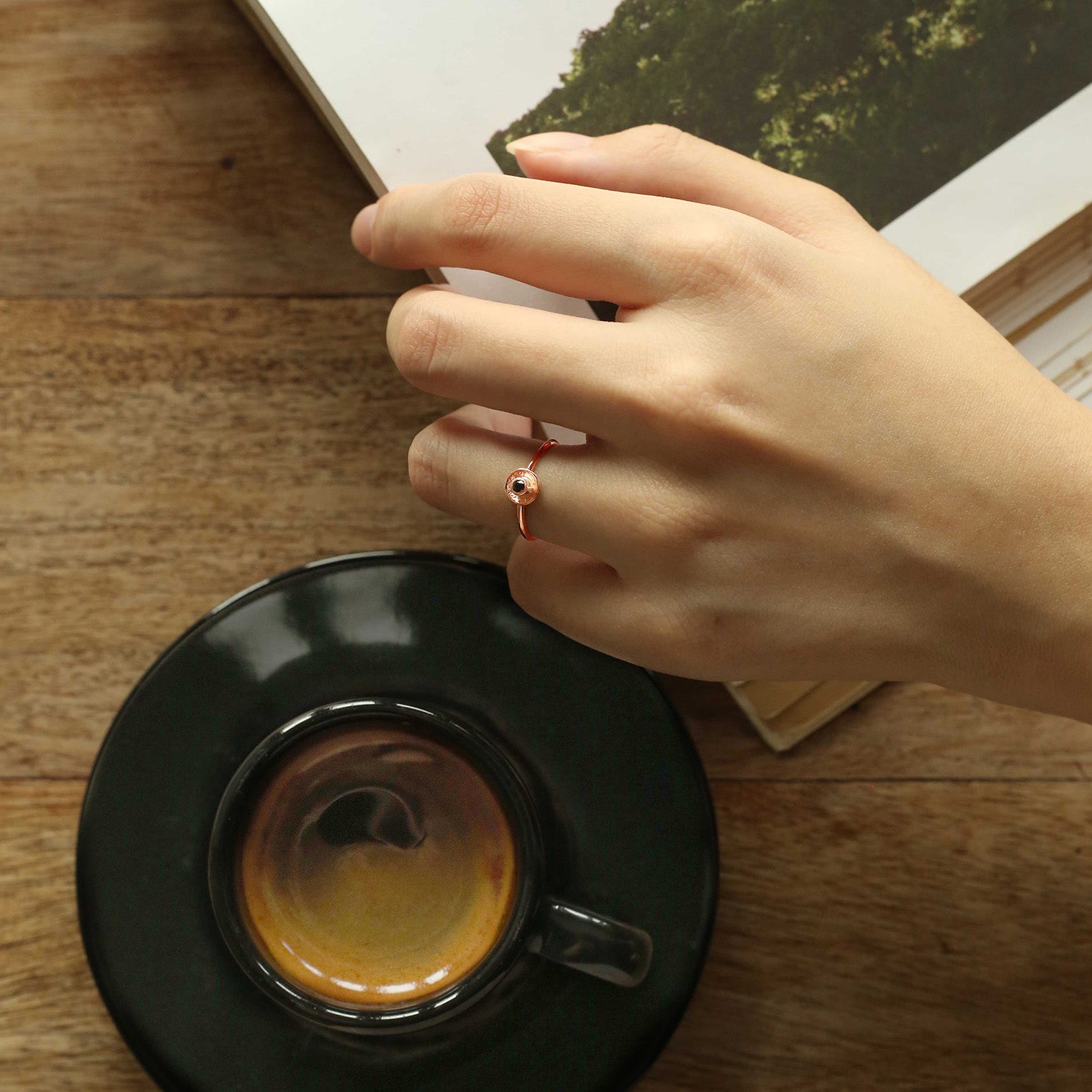 Tiny Coffee Cup Ring | Cincin Perak \u0026 Emas Asli | LOULOUROSE, image size:1500x1500