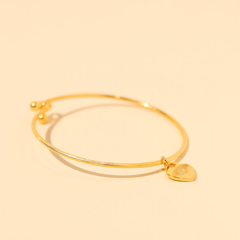 Heart Plaque Bangle - LOULOUROSE