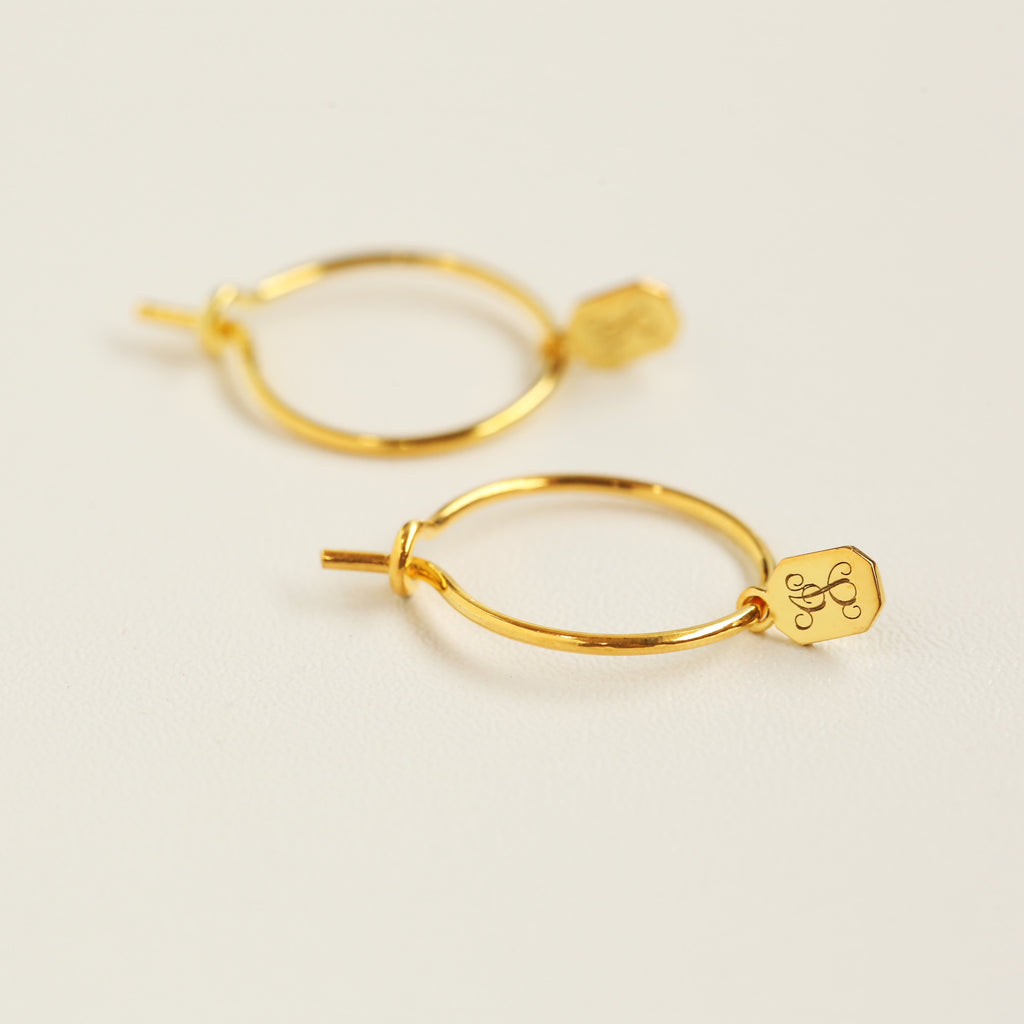 Monogram Hoop Earrings - LOULOUROSE