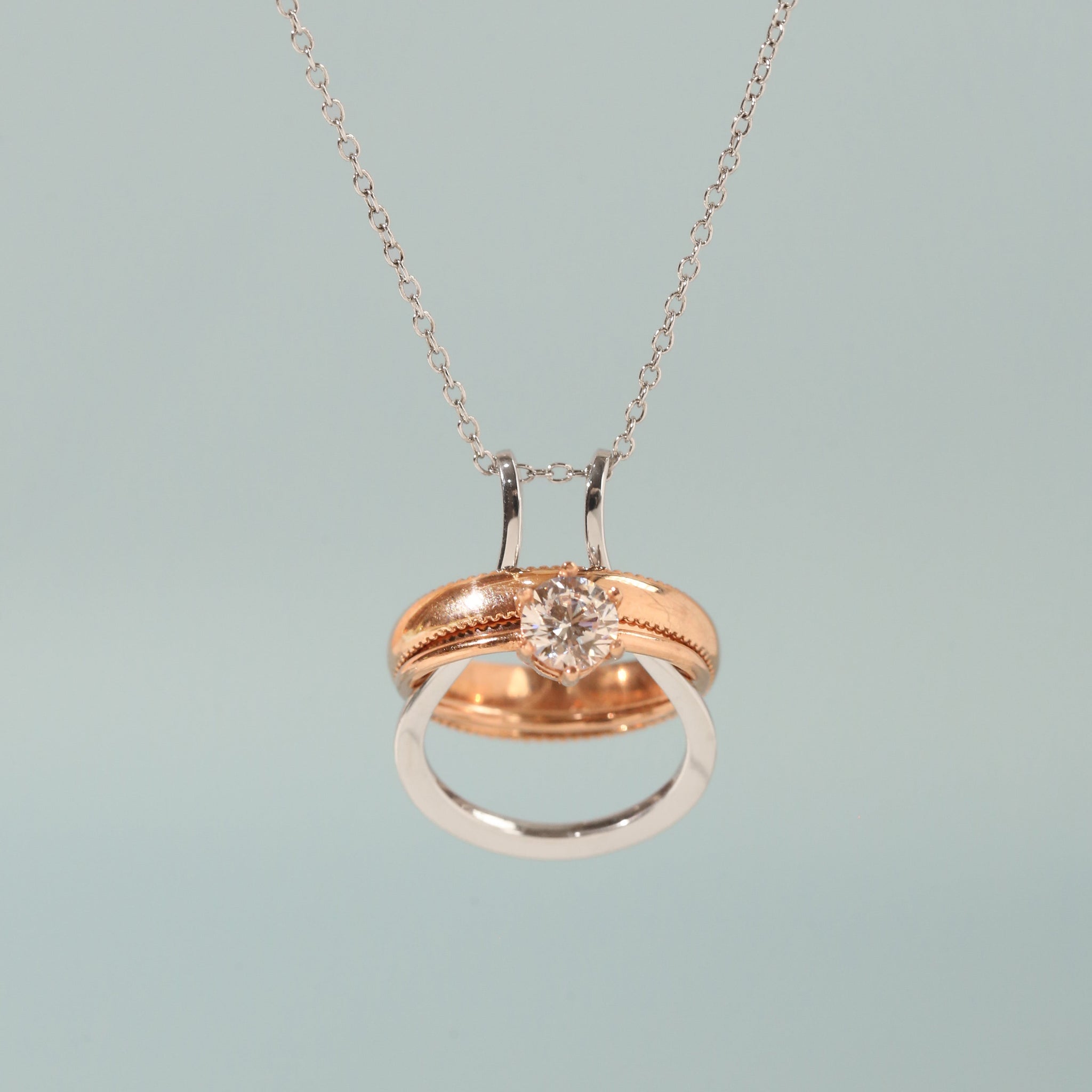 Ring Keeper Pendant Bandul Simpan Cincin Perak Emas Asli