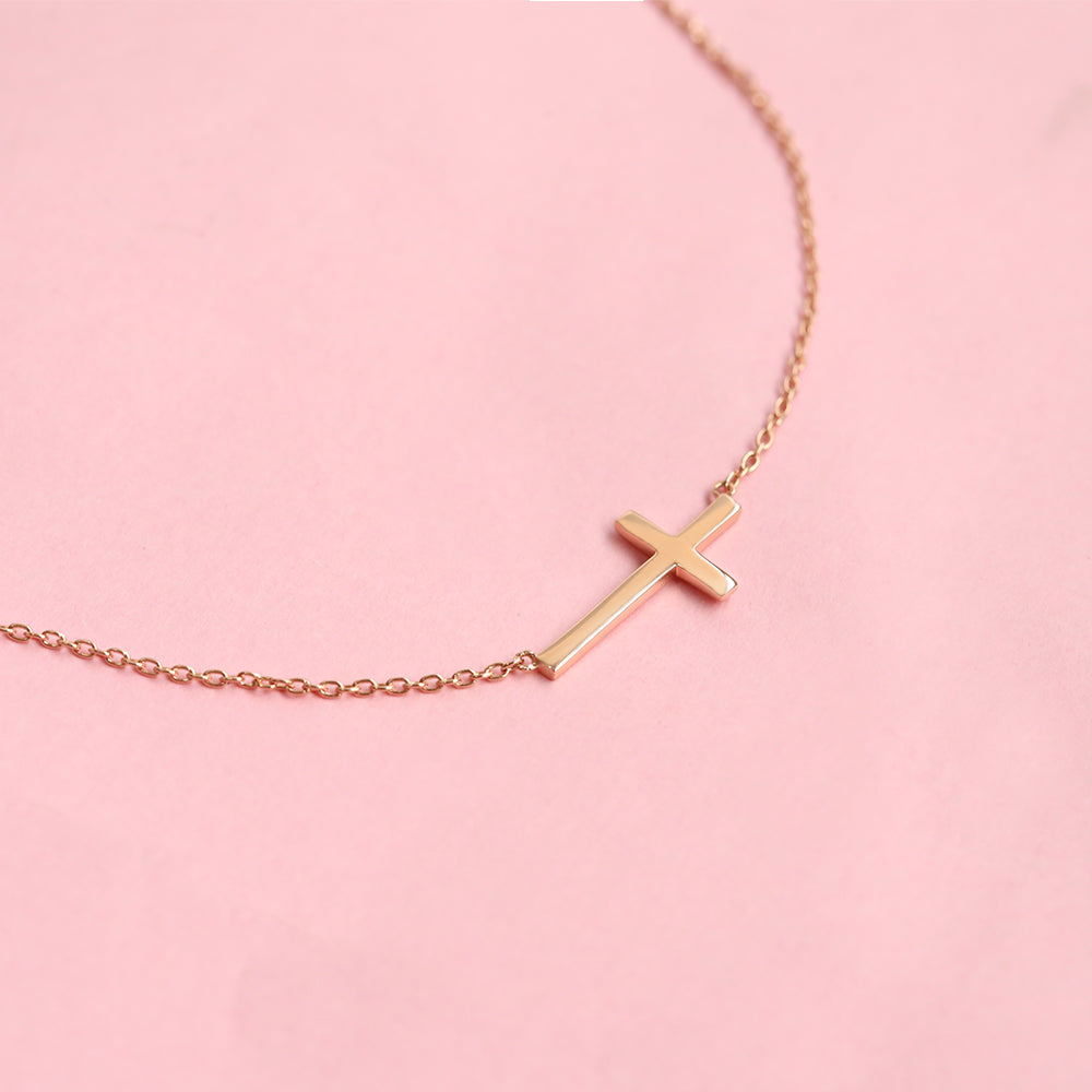 Horizontal Cross Necklace