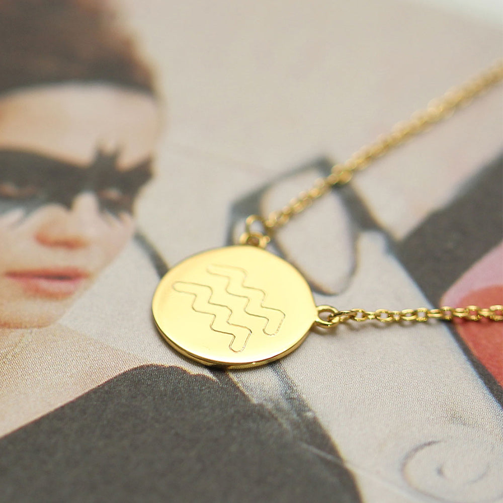 Zodiac medallion necklace outlet