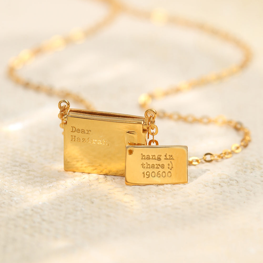 Engravable Petite Love Letter Necklace Kalung Surat Ukir