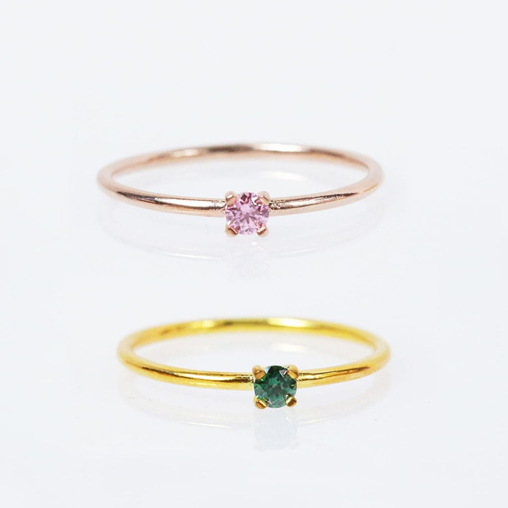 Birthstone Solitaire Ring - LOULOUROSE
